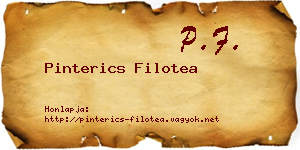 Pinterics Filotea névjegykártya